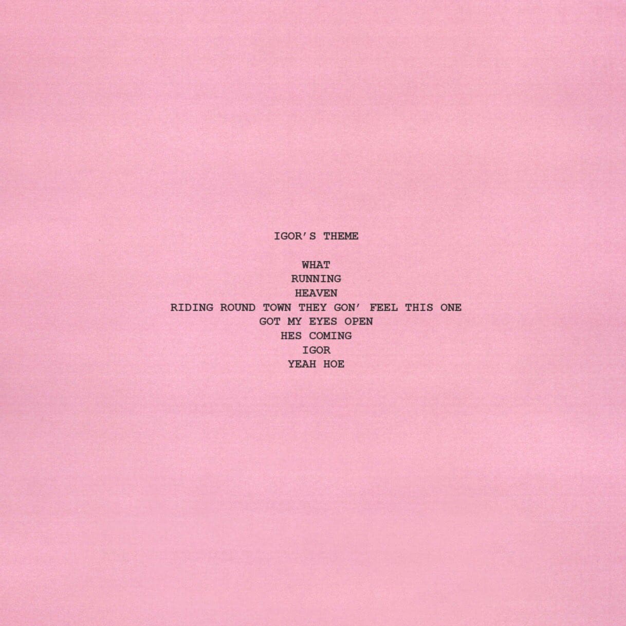 Tyler, The Creator - IGOR Lyrics and Tracklist